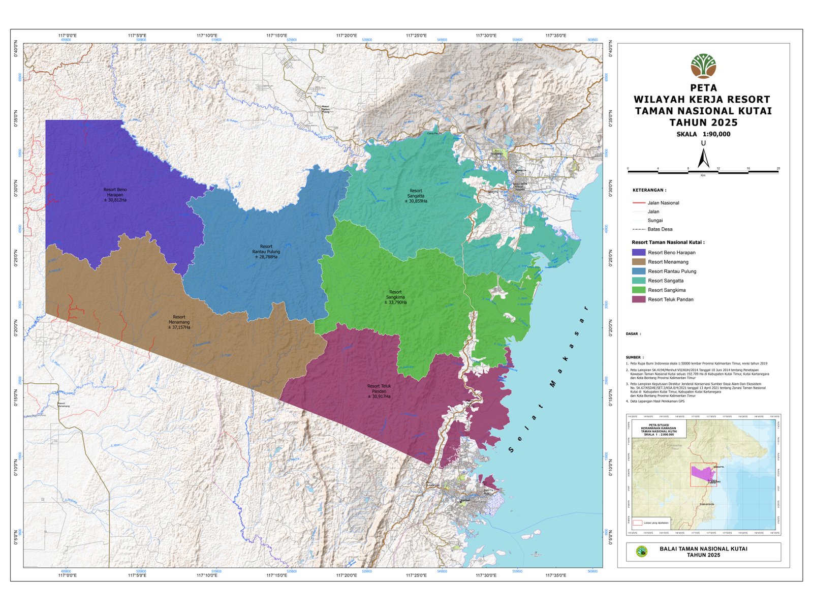 Peta Taman Nasional Kutai