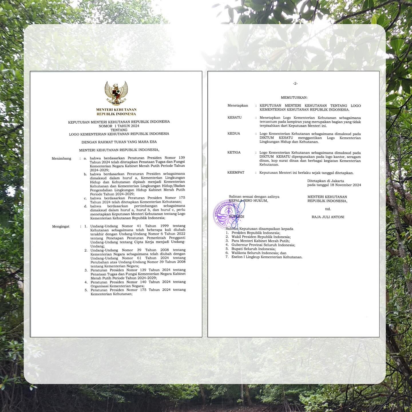 Logo Kementerian Kehutanan - Makna