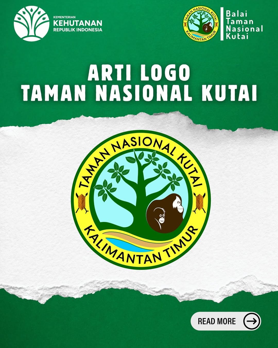 Logo Taman Nasional Kutai - Tampak Depan